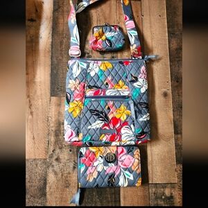 Vera Bradley Coastal Paradise Hipster Crossbody and Matching RFID Wallet